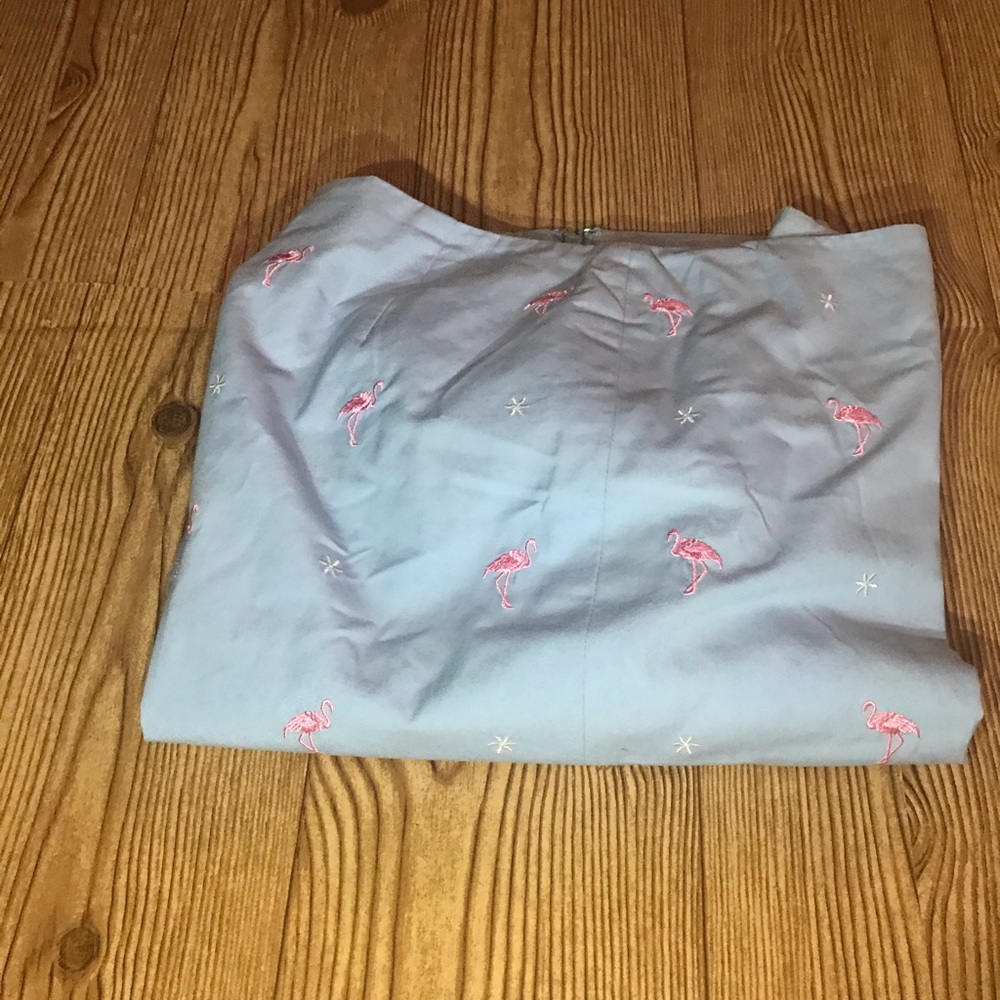 Baby Blue Flamingo Capris